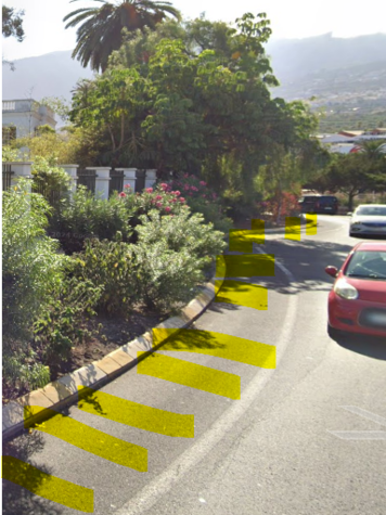 ausencia de aceras Las Arenas conexión Calle Tafuriaste